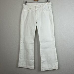 Seven For All Mankind Women'sDojo Embroidered White Wide Leg Flare Jeans Size 27